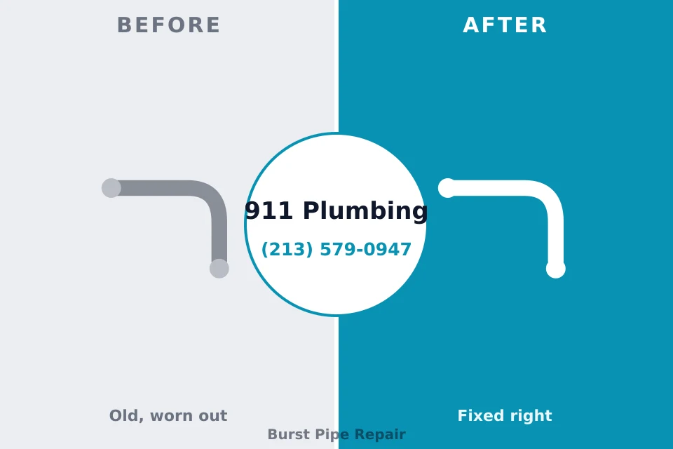 Before and after: plumbing repair Putnam Lake, NY